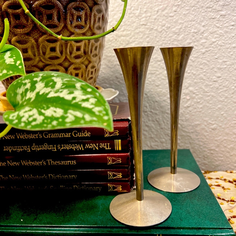 THIS STUNNING SOLINGEN GERMANY SET OF (2) QUALITY HEAVY STAINLESS STEEL CANDLE